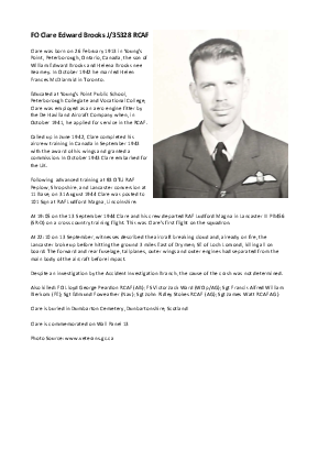 A preview of a PDF biography for Brooks, Clare Edward